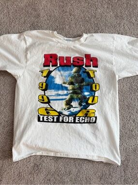 Vintage 1996 Rush Test For Echo Tour Tee Band Shirt XL 23” good condition